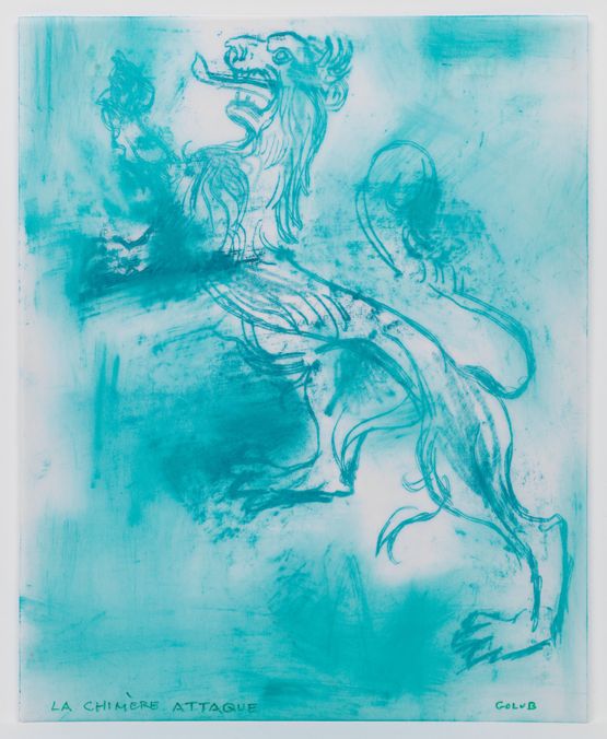 La Chimere Attaque by Leon Golub contemporary artwork Drawing