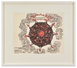 After Athanasius Kircher 1665 Mundus Subterraneus by Robert Smithson contemporary artwork drawing works on paper