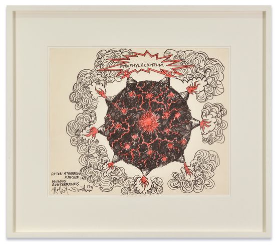 After Athanasius Kircher 1665 Mundus Subterraneus by Robert Smithson contemporary artwork Works on Paper