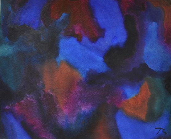 Blumen vegetativ in Blau by Herbert Beck contemporary artwork Painting