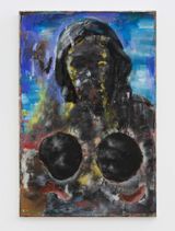 Portrait With Black Balls On by Zhou Yilun contemporary artwork painting