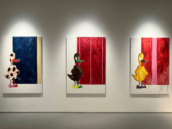 The Critic from The Worst Slave Is the One Who Defends the Master by Manuel Ocampo contemporary artwork Painting