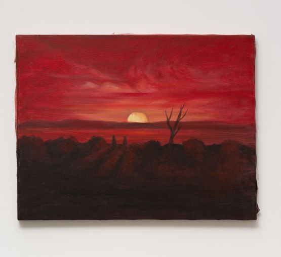 Untitled twilight landscape by Tony Oursler contemporary artwork Painting