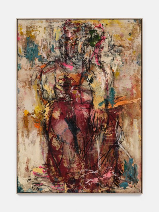 Dismantled Figure VII Naples yellow by Daniel Crews-Chubb contemporary artwork Mixed Media