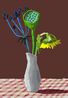 19th March 2021 Sunflower with Exotic Flower by David Hockney contemporary artwork Painting