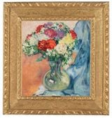 Chrysanthemes au drap bleu by Louis Valtat contemporary artwork painting