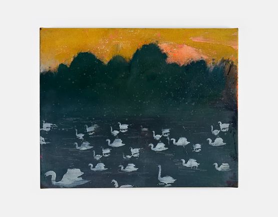 Lamentation of swans by Elizabeth Magill contemporary artwork Painting