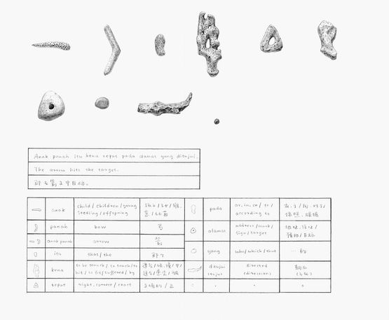Coral Dictionary The arrow hits the target. by Chang Yuchen contemporary artwork Works on Paper