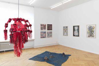 Contemporary art exhibition Haegue Yang Mesmerizing Mesh  Paper Leap and Sonic Guard at Barbara Wien Berlin Germany
