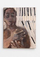 Woman at the piano by Pelagie Gbaguidi contemporary artwork painting