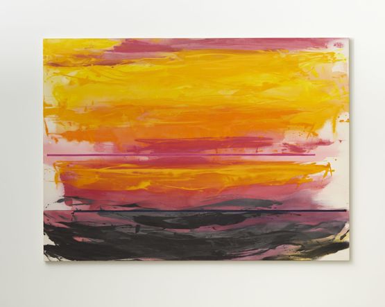 In a Sea of Pink and Gold by Gretchen Albrecht contemporary artwork Painting