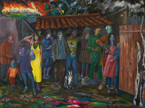 La Peur by Martial Raysse contemporary artwork Painting