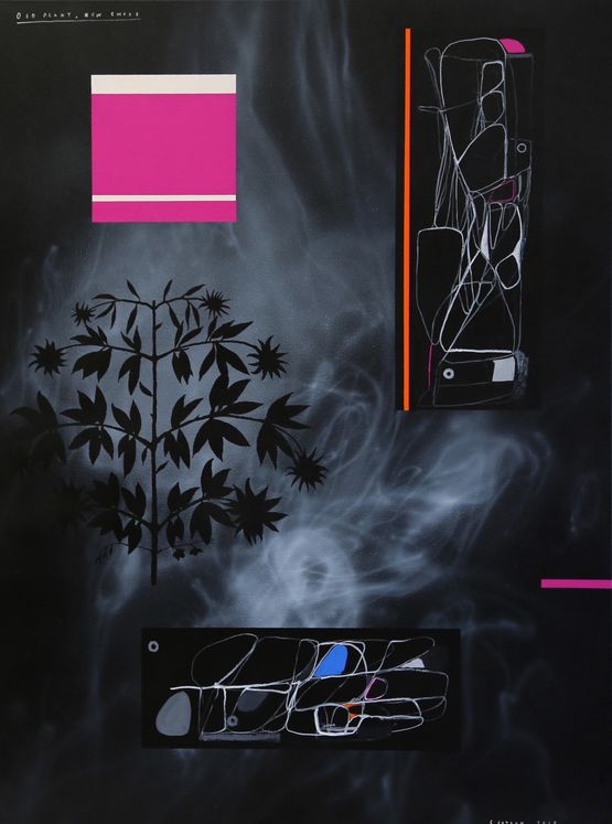 Old Plant New Smoke by Shane Cotton contemporary artwork Painting