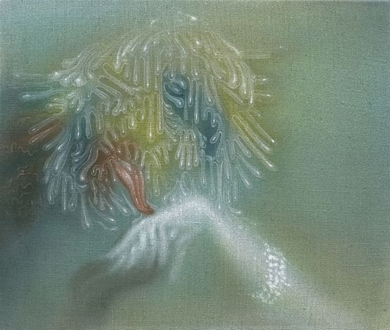 Ubertriebene Schmelze am Wuhltisch der Selbstgefalligkeit by Bernhard Martin contemporary artwork Painting