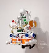 White Discharge Built-up Objects 18 detail by Teppei Kaneuji contemporary artwork sculpture
