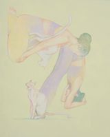 Where the Cat Gazes 2 by Xiao Hanqiu contemporary artwork painting