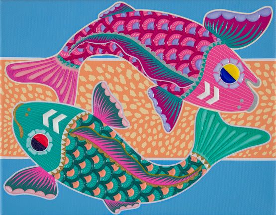 A-UN Carp col.4 15 by Kohei Kyomori contemporary artwork Painting