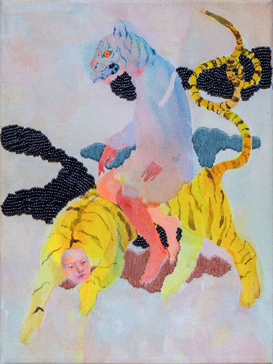 Tiger Rider by Jia Sung contemporary artwork Painting