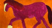 Pink Horse by Walasse Ting contemporary artwork Painting
