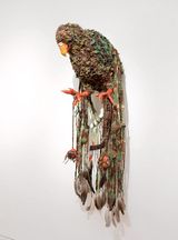 Strigops habroptila  kakapo by Fiona Hall contemporary artwork sculpture