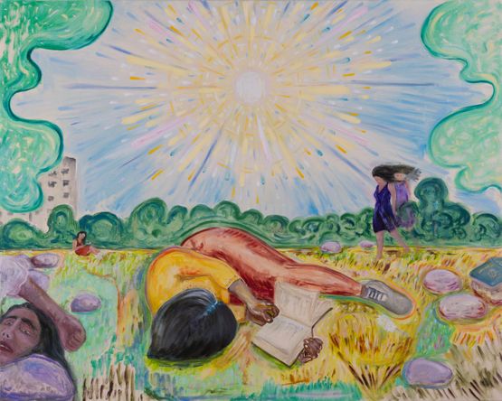 The reading group by Sohrab Hura contemporary artwork Painting