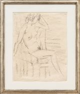 Sitzender weiblicher Akt by Otto Mueller contemporary artwork works on paper