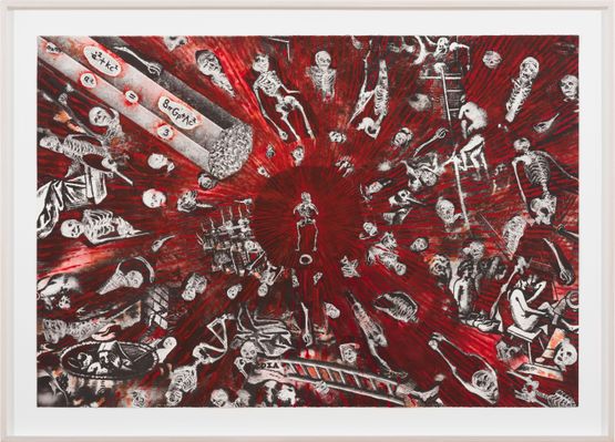 Zero or Nothing 5 Friedman equation by Fiona Hall contemporary artwork Painting