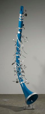 Leaning Clarinet by Coosje Van Bruggen and Claes Oldenburg contemporary artwork mixed media sculpture