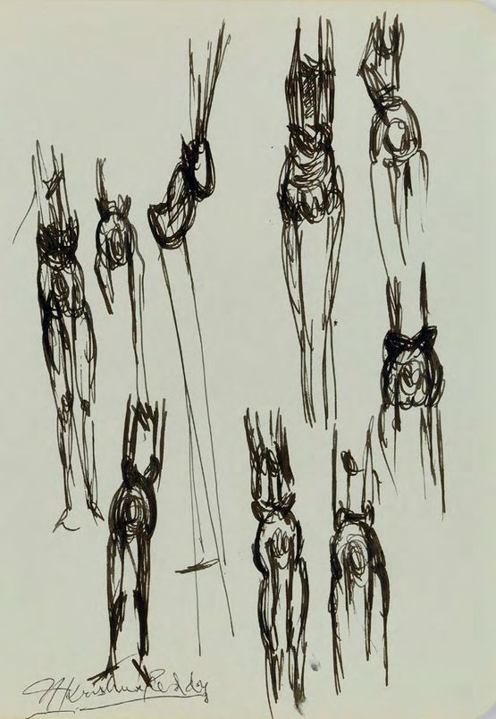 Untitled Drawing by Krishna Reddy contemporary artwork Works on Paper
