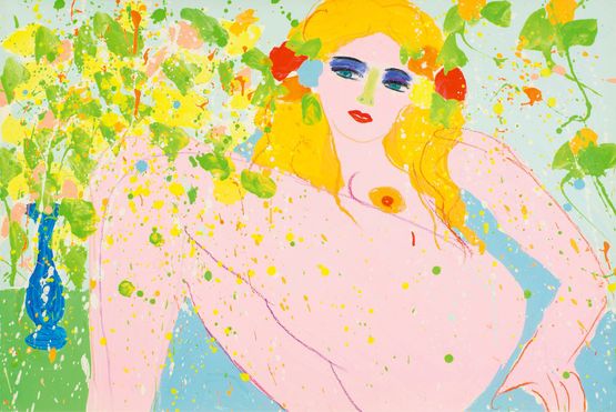 Love Me Love Me by Walasse Ting contemporary artwork Painting
