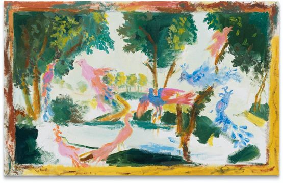 birds of happinessparadise island by Karen Kilimnik contemporary artwork Painting