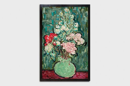 Vase of flowers after Van Gogh Brushstrokes series by Vik Muniz contemporary artwork Print