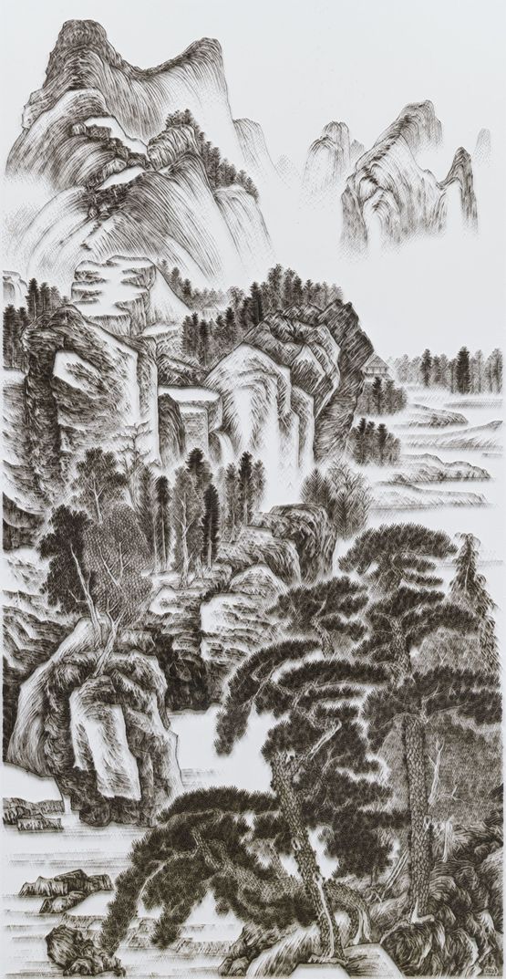 Imitating Ju Rans Summer Mountains by Chang Dai-Chien by Chen Chun-Hao contemporary artwork Painting