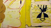 Plastic Bride Profile Cat by Rose Wylie contemporary artwork Painting