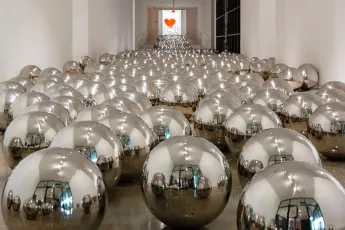 Contemporary art exhibition Yayoi Kusama Infinity Rooms and Narcissus Garden at The Rubell Museum Miami United States