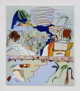 Vengo montada en el tren en el tren de criminales  I come riding the train on the train of criminals by Nadia Hernandez contemporary artwork drawing painting