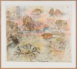 Walk across geological strata - Proterozoic to late Silurian each step a million years III by John Wolseley contemporary artwork mixed media