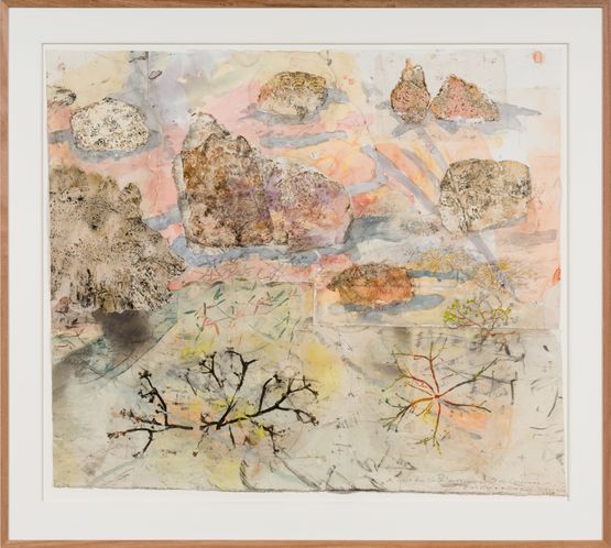 Walk across geological strata - Proterozoic to late Silurian each step a million years III by John Wolseley contemporary artwork Mixed Media