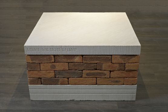 Flattop  Tombstone  Altar A Place  For Light  To Land by Ian Hamilton Finlay contemporary artwork Sculpture