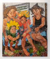 Los cocos se esconden bajo la cama by Bernadette Despujols contemporary artwork painting