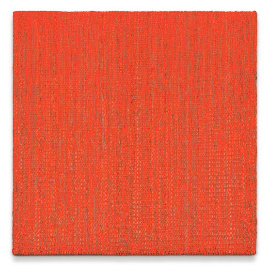 Woven Paint Fluorescent Orange by Analia Saban contemporary artwork Textile