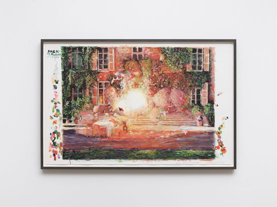 Birdcage Green is the Escape Route by David Claerbout contemporary artwork Drawing