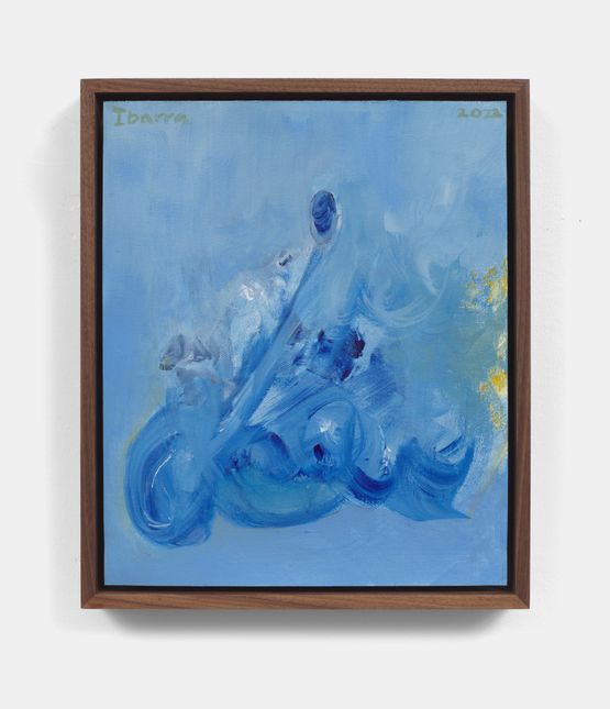 Untitled Blue Planet Blue Figure by Elizabeth Ibarra contemporary artwork Painting