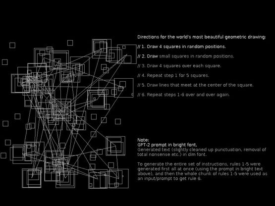 GPT-2 after Sol LeWitt by Robbie Barrat contemporary artwork Moving Image