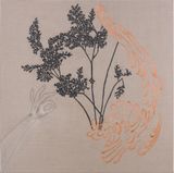 Arrangement for The Galapagos Gymnogramma chaerophylla after Darwin by Caroline Rothwell contemporary artwork mixed media