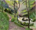 The path in the woods along the creek by You Yong contemporary artwork Painting