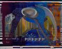 Ceramic Horse and the BIDC building Lome by Cui Jie contemporary artwork Painting