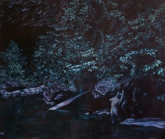 The Bathers after Daumier by Bruno Gadenne contemporary artwork Painting