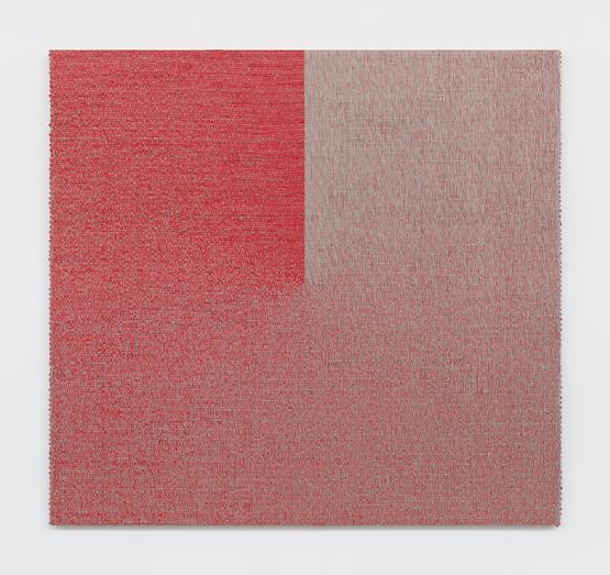 Woven Angle Gradient as Weft Cadmium Red Medium Twelve OClock by Analia Saban contemporary artwork Painting