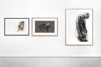 Contemporary art exhibition Ernest Pignon-Ernest Ernest Pignon-Ernest  Naples - Pasolini - Derriere la vitre at Galerie Lelong 13 Rue de Teheran Paris France